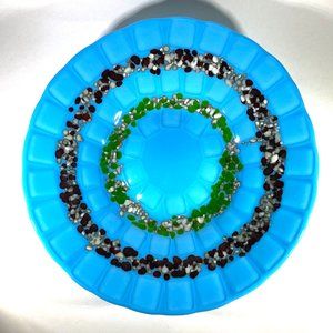 Mid Century Modern Vintage Turquoise Art Glass